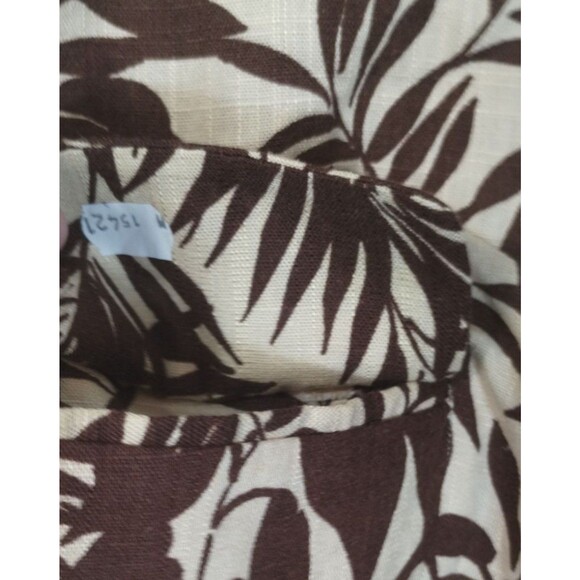NWT Mango Blazer Women's XS Linen Blend Brown Tropical Hawaii Aloha Resort - Picture 11 of 12